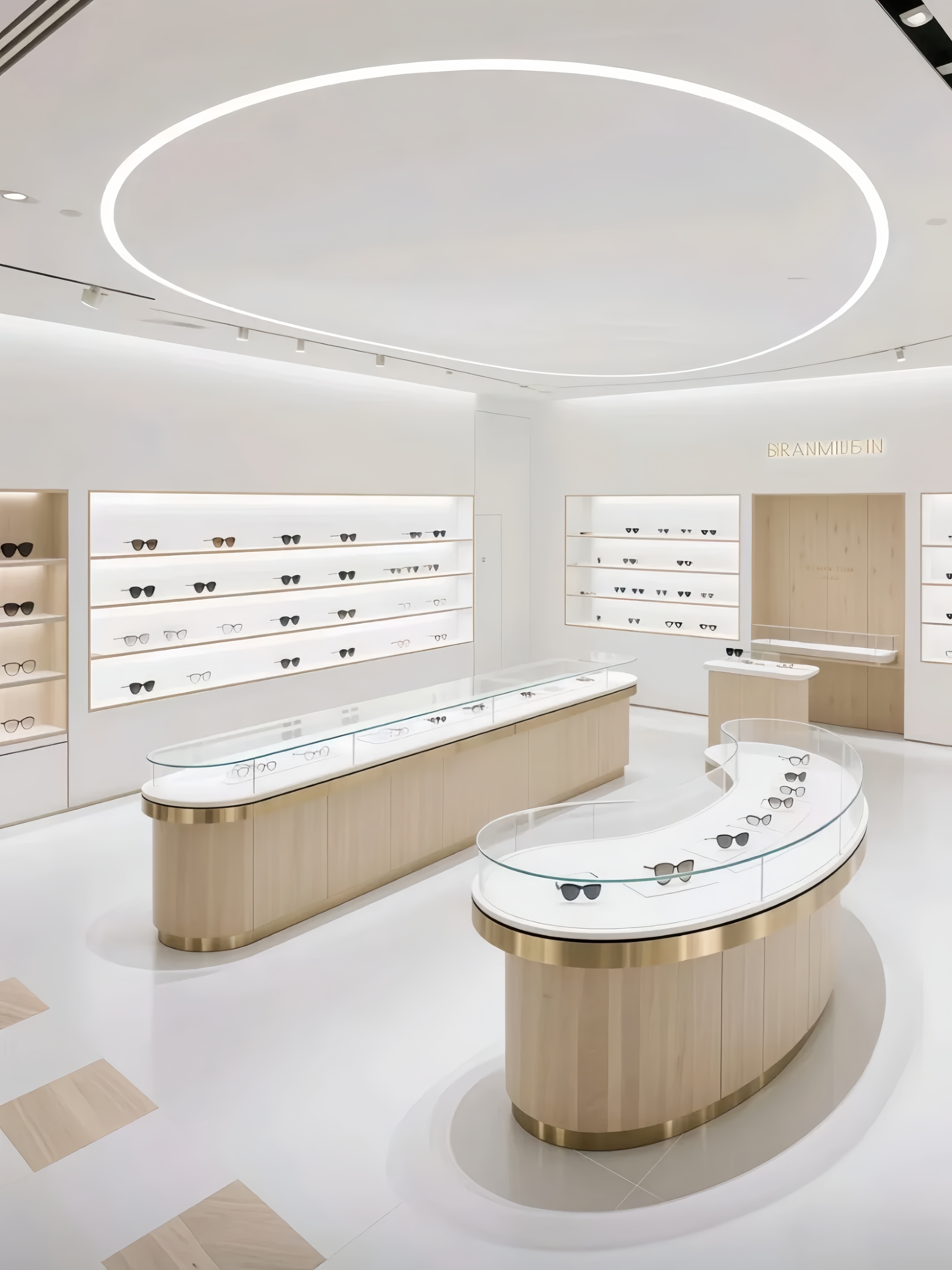 Modern Custom Eyewear Store Display Cabinet Wooden Glasses Display Showcase for Optical Shop Retail Interior with OEM ODM
