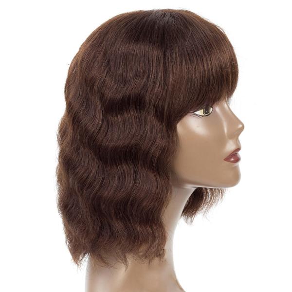 250g-450g Brazilian Human Hair Wig Bulk Virgin Remy Machine Made Short Bob Wigs With Bangs Vendors