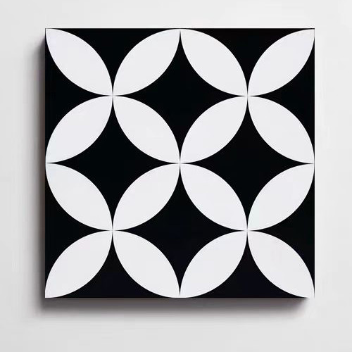 Black and White 20x20cm Ceramic Rustic Tile for Indoor Floor and Wall