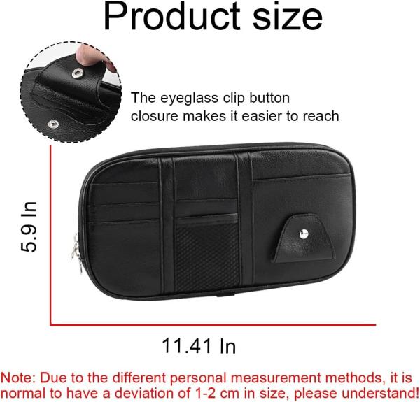 Car Sun Visor Organizer, Sunglass Holder and Storage Pocket, Card Cash Pouch with Multi-Pocket Net Zipper, Case Bag