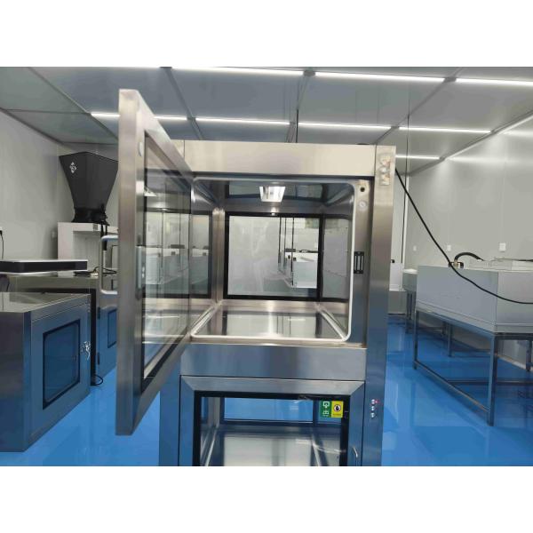 Dual-Chamber Stainless Steel Electronic Interlock Pass Box with UV Sterilization for Cleanroom Contamination Control