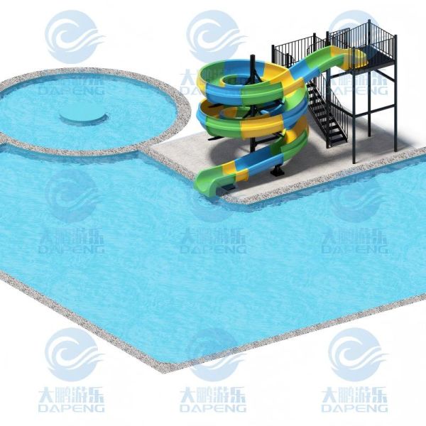 Commercial Fiberglass Water Slide Outdoor Playground Fiberglass Galvanized Steel Durable