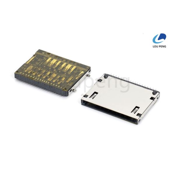Contact Resistance 40 Megohms Max SD Holder Connector with Hl Temp Plastic UL 94V-0 Rated Insulator and 1000 MΩ Minimum Insulation Resistance