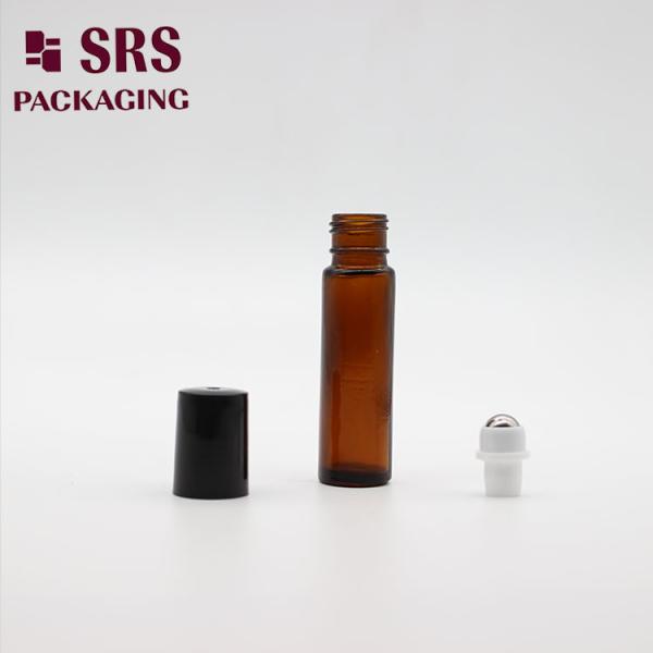 Amber Glass Roller Bottle with Steel Ball Leak Proof 10ml Capacity Free Sample Available