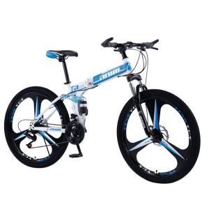Racing Adjusting Aluminium Folding Mountain Bike 1.65m Carbon Steel For Adults