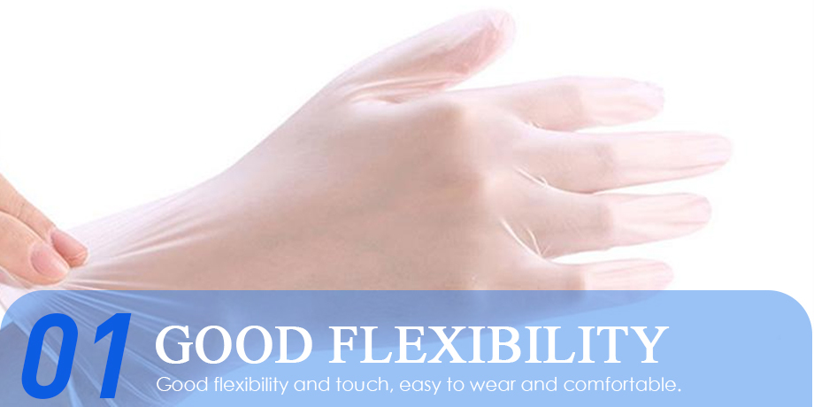 Durable Powdered Vinyl Gloves Easy Donning Latex Free Powdered Gloves 4 Mil