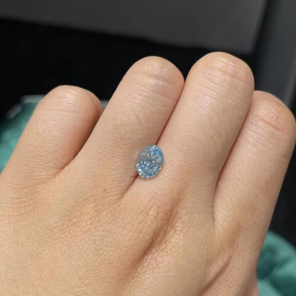 VVS1-VS2 Diamond Cultivated Diamonds fraco oval azul 10 Mohs