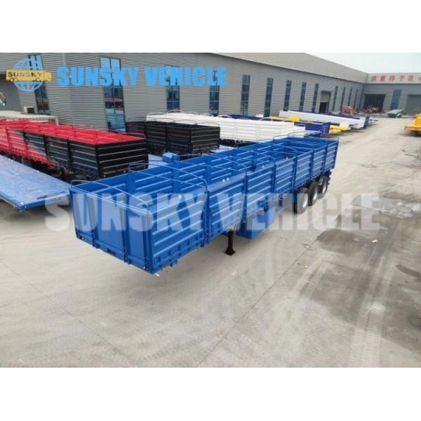 3-Axle Flatbed Trailer With Folding Sideboard Grain Semi Trailer For Sale