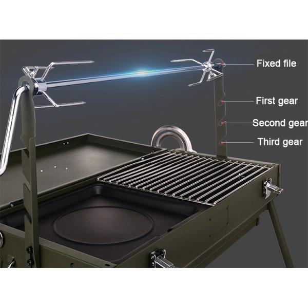 Chrome Plated Rotating Skewer Suitcase Grill Perfect for Camping and Outdoor Cooking
