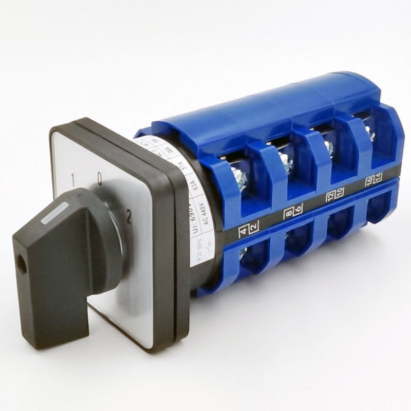 Model LW26 63A Motorized 4-Pole 3-Position 1-0-2 Rotary Cam Switch for Various Motorized Applications