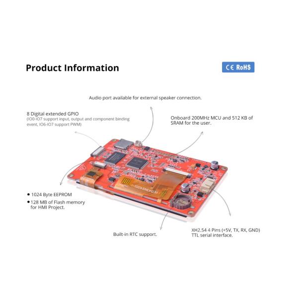 4.3 Inch Nextion Intelligent HMI Display 480x272 Touch Display Module 300 cd/m2