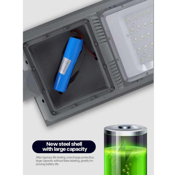 Gray/Black All in One Solar Road Light IP65 Waterproof Die-Casting Aluminum Easy Installation Dusk to Dawn High Brightness