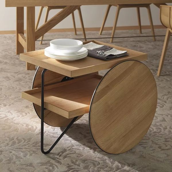 Hotel Restaurant Banquet Wedding Party Apartment Customized Iron Wood Trolley Metal Cart with Wheels Hotels Bars