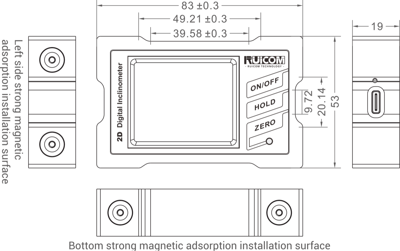 GDS4290 Portable Dual Axis Digital Inclinometer For Vehicle Positioning
