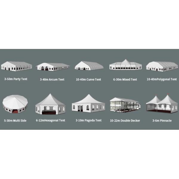 Огнеупорный ПВХ алюминиевый каркас Наружная палатка для вечеринок Изогнутая палатка для вечеринок Свадебная церковная палатка