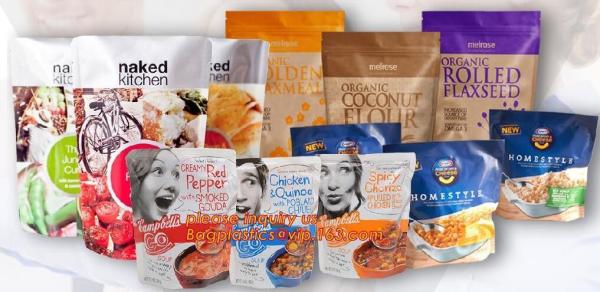 Stand Up Zipper Oven Microwave Cooking Bag, Retort Pouch, Microwave Bag For Liquid Organic Soup Packaging