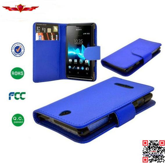 Hot Selling 100% Qualify PU Wallet Leather Cover Cases For Sony Xperia T2 Multi Colors