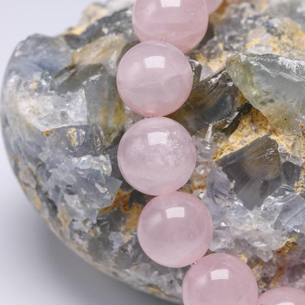 Feng Shui Rose Quartz Bracelet for Women Handmade Natural Stone Chakra Jewelry Gift