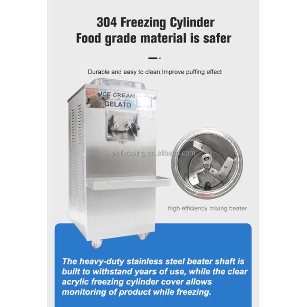 Wellcooling Vertical Gelato Batch Freezer Commercial Italian Ice Sorbet Hard Ice Cream Machine