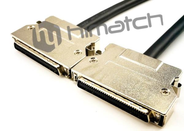 MDR 100 Pin Male To MDR 100 Pin SCSI Cable 5m Length With Metal Cover Screw