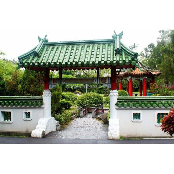Asian Style Authetic Antique Chinese Glazed Roof Tiles For Restaurant Hotel Temple Roof