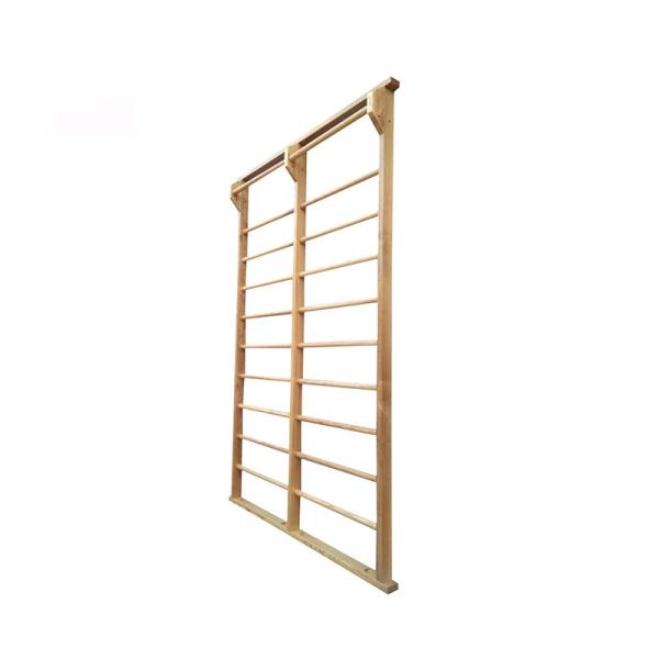 Outdoor Non Toxic Kids Gymnastics Bar / Wooden Climbing Ladder Custom Length