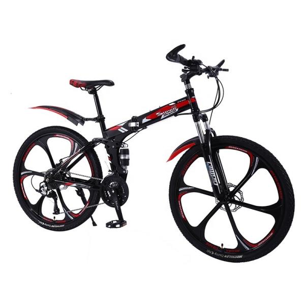 Foldable Mountainbike Customized 24 26 Inch carbon steel Bicycle with Full Suspension and 1.95/2.125 Tire Width