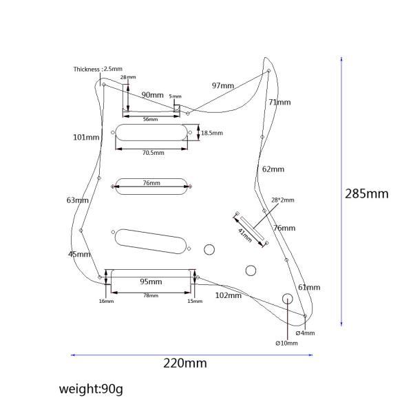 SSS Silver Mirror Guitar Pickguard 11 Holes Guitar Scratch Plate For Fender US/Mexico Standard Stratocaster Modern Style