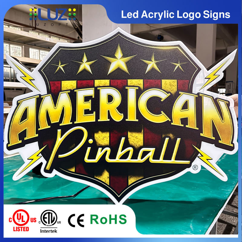 Custom Shield-Shaped Acrylic LED Light Box UV Printed Graphic Signboard