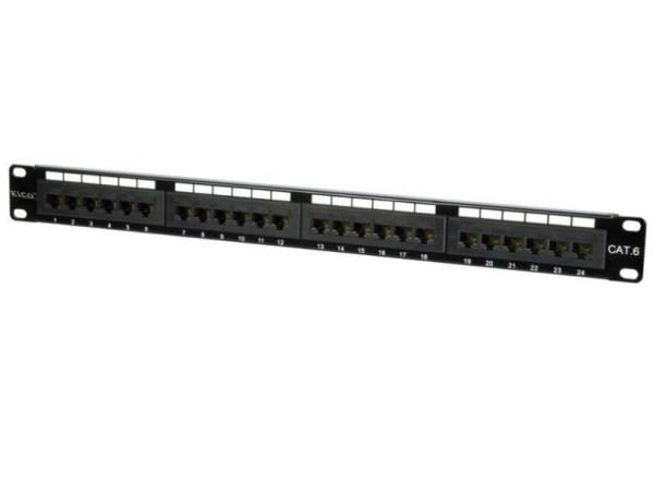 Kico OEM Cat6 Network Cabinet Accessories 24 Port UTP Loaded Patch Panel