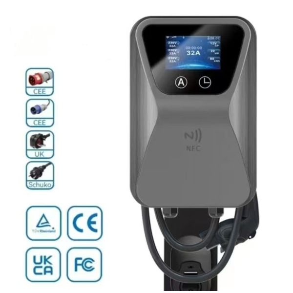 22kW Fast Charging Wallbox Charging Station with IK10 Impact Resistance and TUV Certification for Electric Vehicles