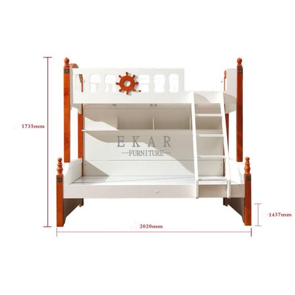Mediterranean Style Kids Furniture Wooden Storage Children Bunk Bed