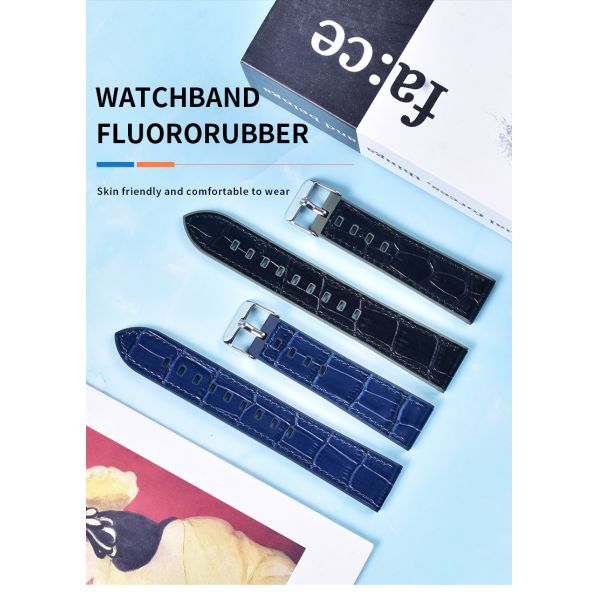 FKM Fluororubber Strap - Breathable Leather Texture