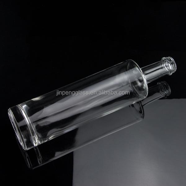 Conception unique 750ml Long Neck Bouteille de verre de vodka vide avec bouchon à vis Super Flint Glass