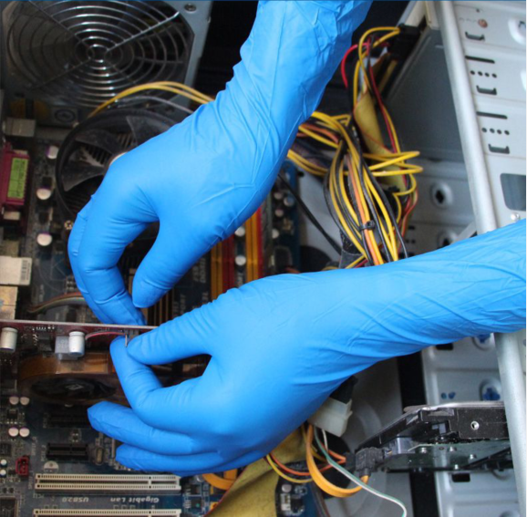 Household Extended Cuff Nitrile Exam Gloves Disposable 400mm Length