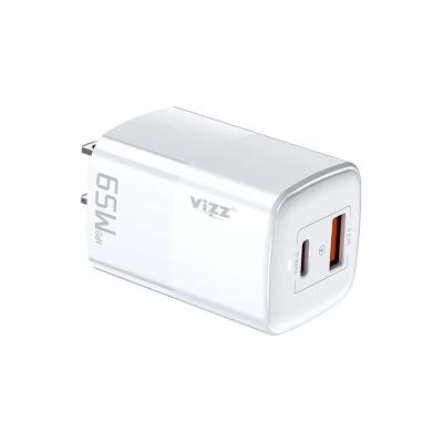 Porto duplo rápido super QC3 de 65w GaN Charger Type C. 0 carregamentos rápidos