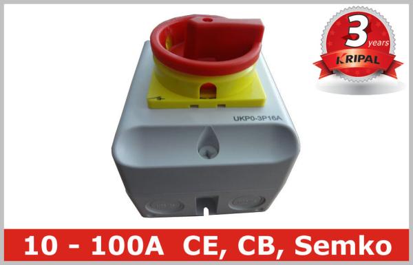 Waterproof IP65 Rotary Isolator Switch / 2 Pole 3 Pole Disconnect Switch