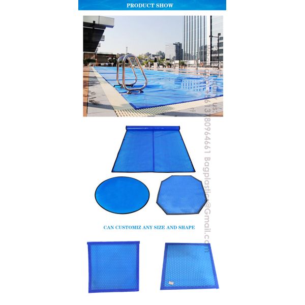 Solar Pool Cover, Pool Bubble Cover, 600 Micron Pools Solar Blanket With Dual Heat-Locking Air Layer For Pools, Daytime Heat Absorption, Nighttime Heat Retention, Blue & Silver, Cuttable