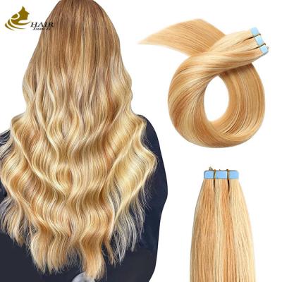 Extensões de cabelo humano ondulado de cor amarela