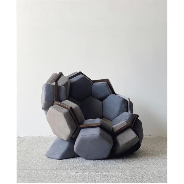 New Designer Creative Molecular Ball Sofa Chair With Velvet Fabric