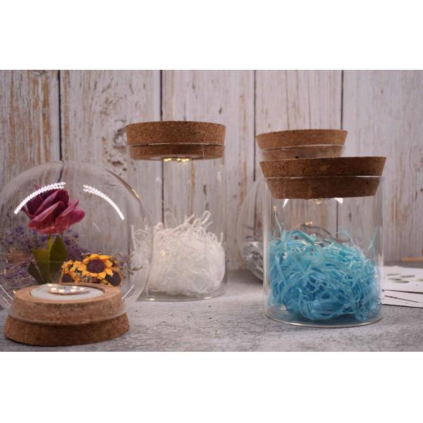 Non Toxic LED Cork Lids For Glass Dome Decorative Inserted Button Battery