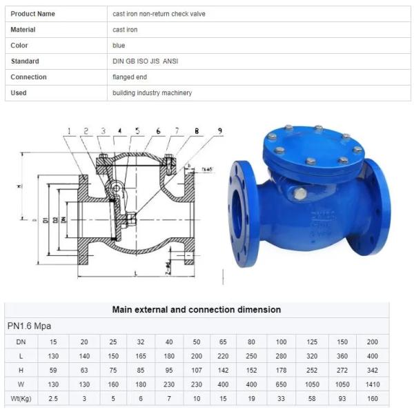 Фланцевые соединения BS Standard Swing Check Valve для индивидуальных решений OBM и многого другого
