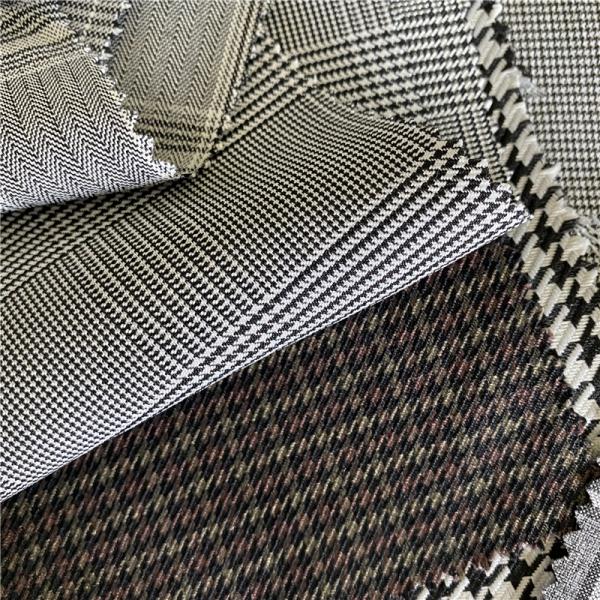 Polyester Fiber Woven Yarn Dyed Checks Fabric For Dresses Suits Pants Jackets