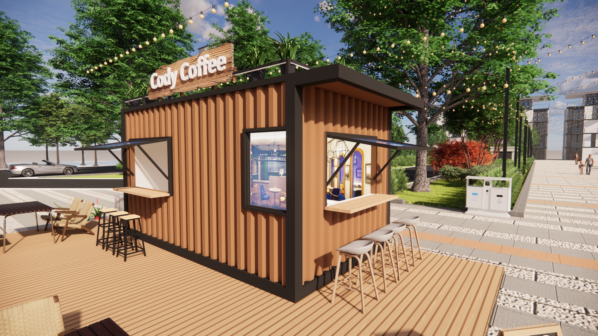 Customised Creative Prefabricated Mobile Office Flat Pack Container Coffee Tea Shop Made Sandwich Panel Steel Mobile Office