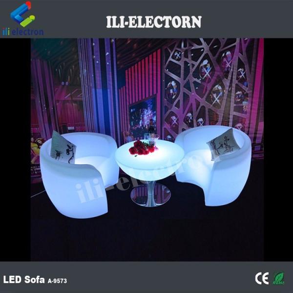 Commercial PE Plastic LED Glow Furniture , Illuminated LED Lounge Sofa