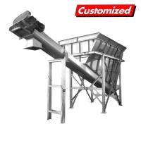 Powder Sawdust Inclined Screw Auger Conveyor with Hopper Customized OEM Large Capacity
