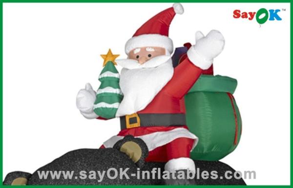 Decoração inflável do Natal do boneco de neve de Santa do Natal com presente e o urso preto