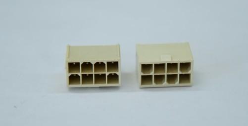 Double-Row 2*4 Natural Color Straight Pin Header Tin 100u'' External Leakage 3.0mm Terminals