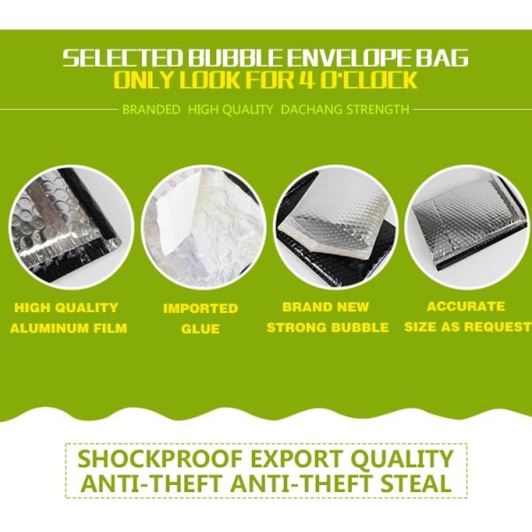 Waterproof Silver Bubble Wrap Envelopes , 6x10 Metallic Foil Bubble Bags Anti Rub