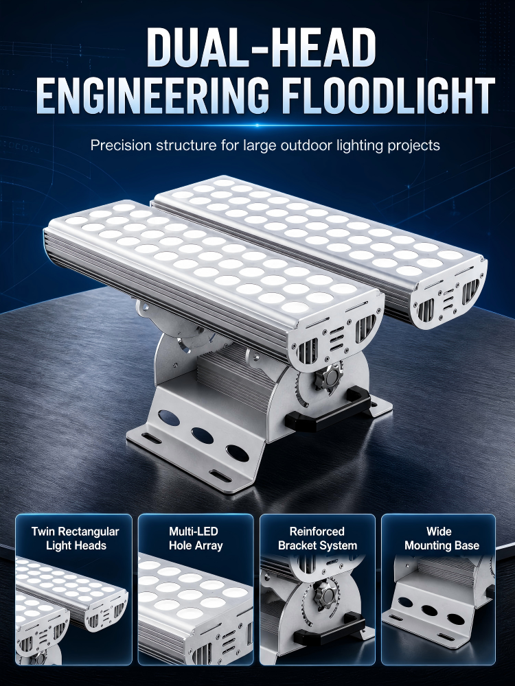 IP66 Rated RGBW LED Flood Light DMX512 Control Landscape Lighting for Shopping Mall Facades